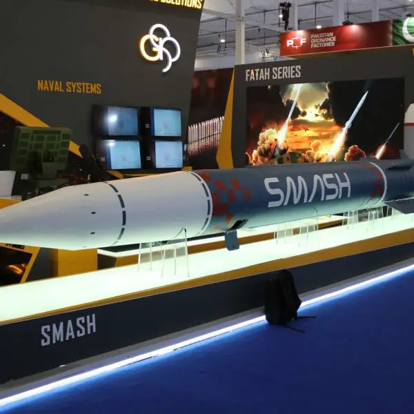 Pakistan’s Global Industrial & Defence Solutions revealed its SMASH hypersonic anti-ship ballistic missile at World Defence Show 2026 in Riyadh, signaling a push into long-range sea denial and precision strike capabilities (Picture Source: Army Recognition Group)