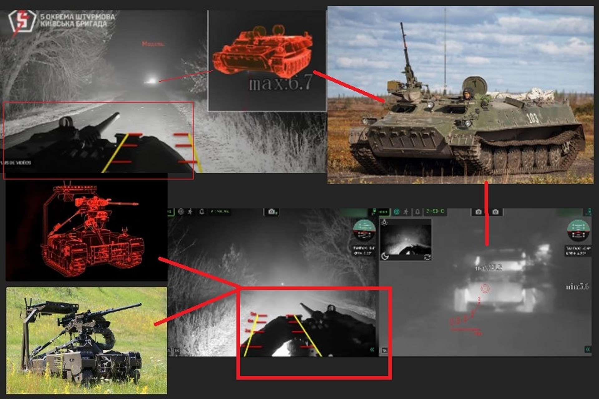 Ukraine’s TW-12.7 combat droid halted a Russian night assault near Kostyantynivka, destroying an MT-LB carrier and its troops in what officials hail as the first confirmed instance of a Ukrainian ground robot achieving a battlefield kill, marking a major step in robotic warfare (Picture Source: DevDroid / Ukrainian MoD / ArmyInform / Russian MoD)
