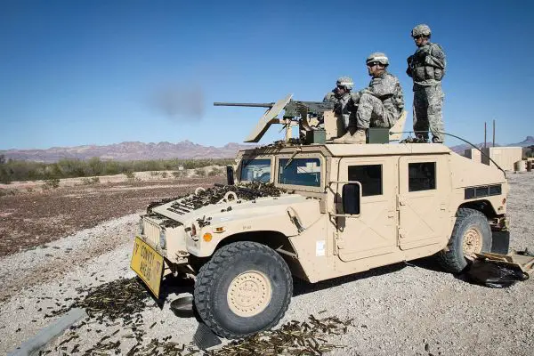 M1151A1 Humvee armored high mobility patrol vehicle with turret-mounted heavy weapon options and modern radios for rapid response (Picture source: U.S. DoW).