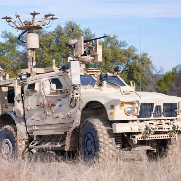 M-LIDS on an M1277 M-ATV with M153 CROWS, M240B and LOTUS jammer, Delta Battery, 6-56 ADA, 1st Cavalry Division Artillery. (Picture source: US DoD)