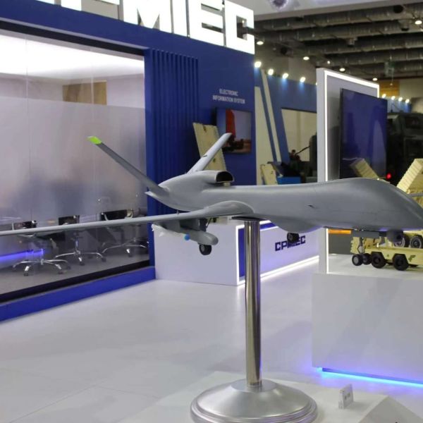 A miniaturized WJ-700 model at EDEX 2025 in Egypt highlights the jet-powered UAV’s long endurance ISR and standoff strike roles, including maritime attack and potential anti-radiation missions (Picture source: Army Recognition Group).