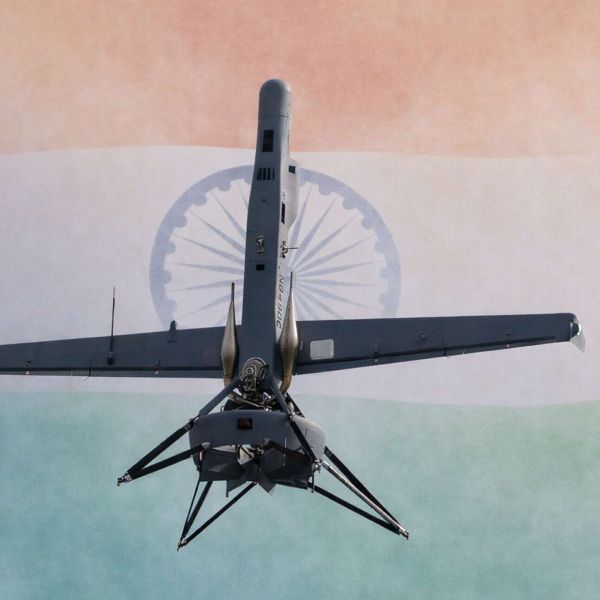 V-BAT is an ISR drone, but with EO/IR, optional SAR, and a laser designator it can find, track, and mark targets for artillery or precision fires, using Hivemind autonomy to keep operating under jamming and degraded GPS (Picture source: Army Recognition Edit).