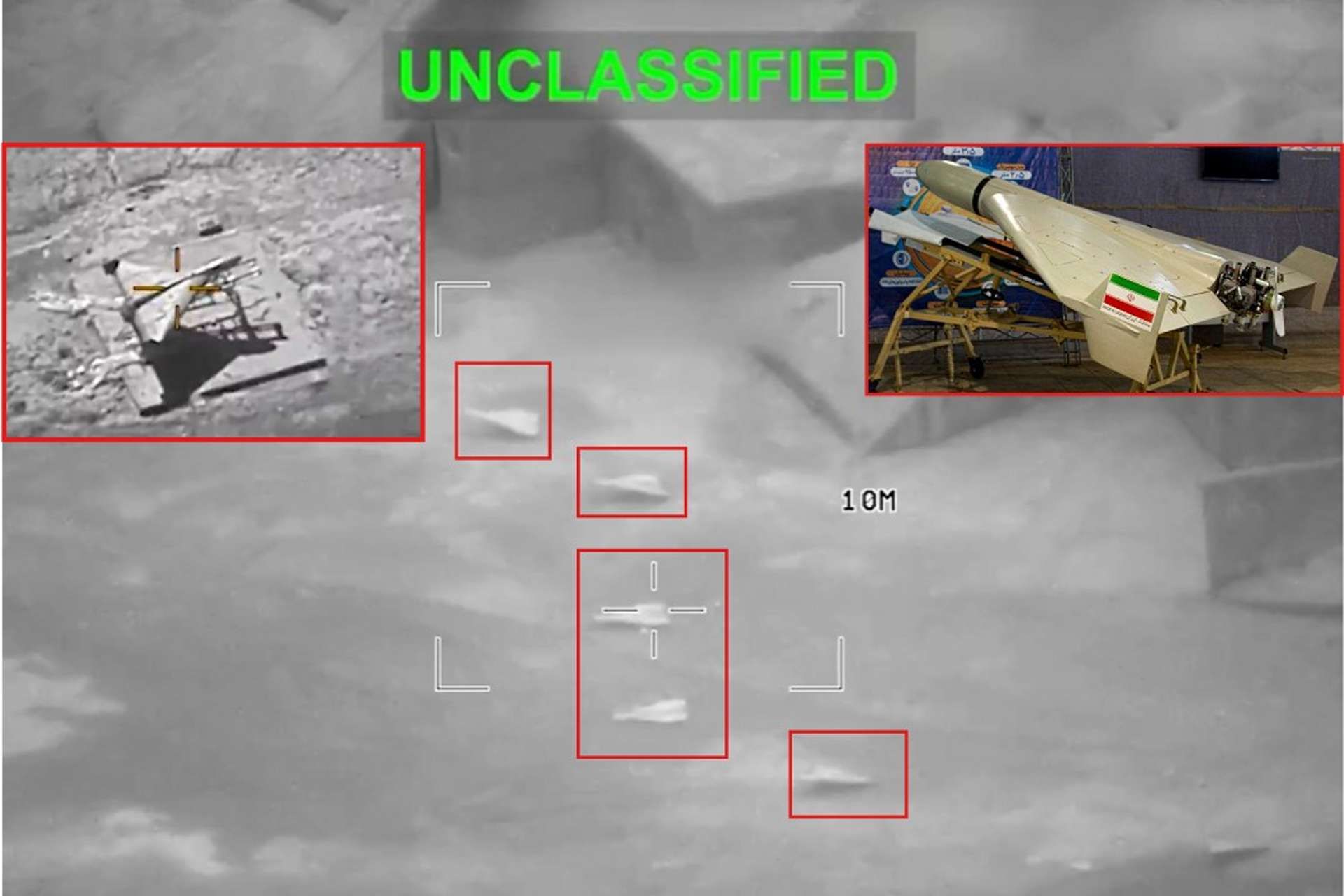 U.S. Central Command released footage showing U.S. Air Force precision strikes destroying Iranian Shahed-136 drone launch sites before the loitering munitions could be launched (Picture Source: U.S. CENTCOM / IRCGN) 