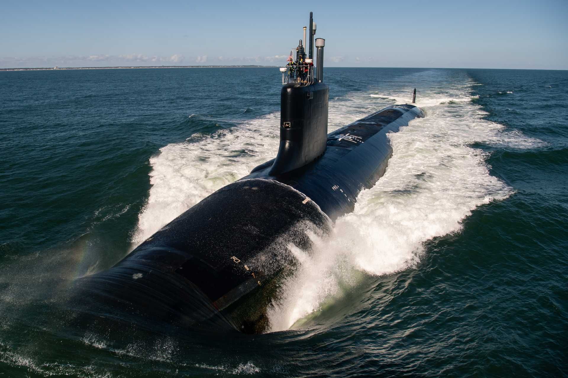 U.S. Navy USS Massachusetts (SSN 798), a Virginia-class Block IV nuclear-powered attack submarine, pictured ahead of its March 28, 2026, commissioning in Boston, where it will formally enter active U.S. Navy service and expand the fleet’s operational undersea warfare capability.