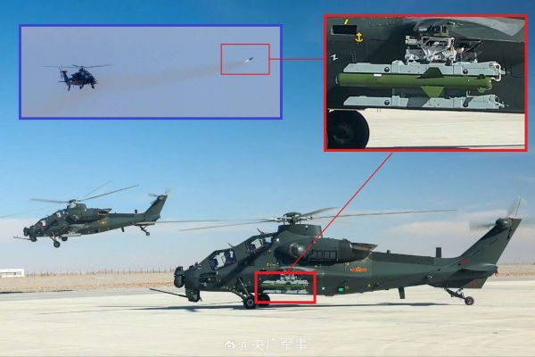 China’s Z-10ME attack helicopters have been spotted carrying CM-502KG (KF-10) precision missiles, marking a shift from short-range anti-tank weapons to longer-range standoff strike capability for PLA Army aviation (Picture Source: Chinese Social Media)