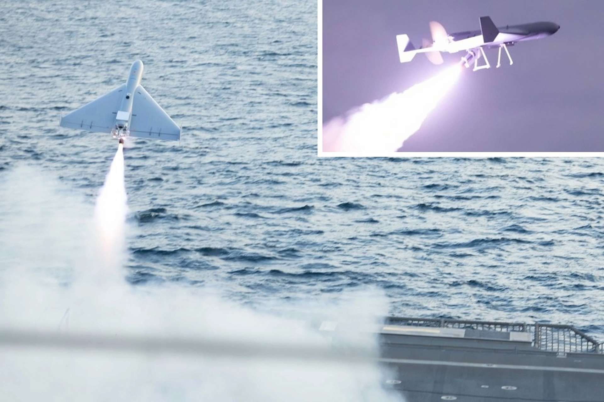 LUCAS is a low-cost, expendable one-way attack drone designed for massed “swarm” strikes, carrying roughly a 40-lb class warhead to hit soft and semi-hardened targets at extended standoff range, launched from mobile ground systems or ship decks to saturate enemy air defenses and overwhelm dispersed targets (Picture source: U.S. DoW).