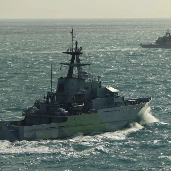 The Royal Navy used HMS Mersey and a Wildcat helicopter to continuously track a Russian frigate and a sanctioned tanker through the English Channel, underscoring intensified NATO maritime surveillance in European waters (Picture Source: Royal British Navy)
