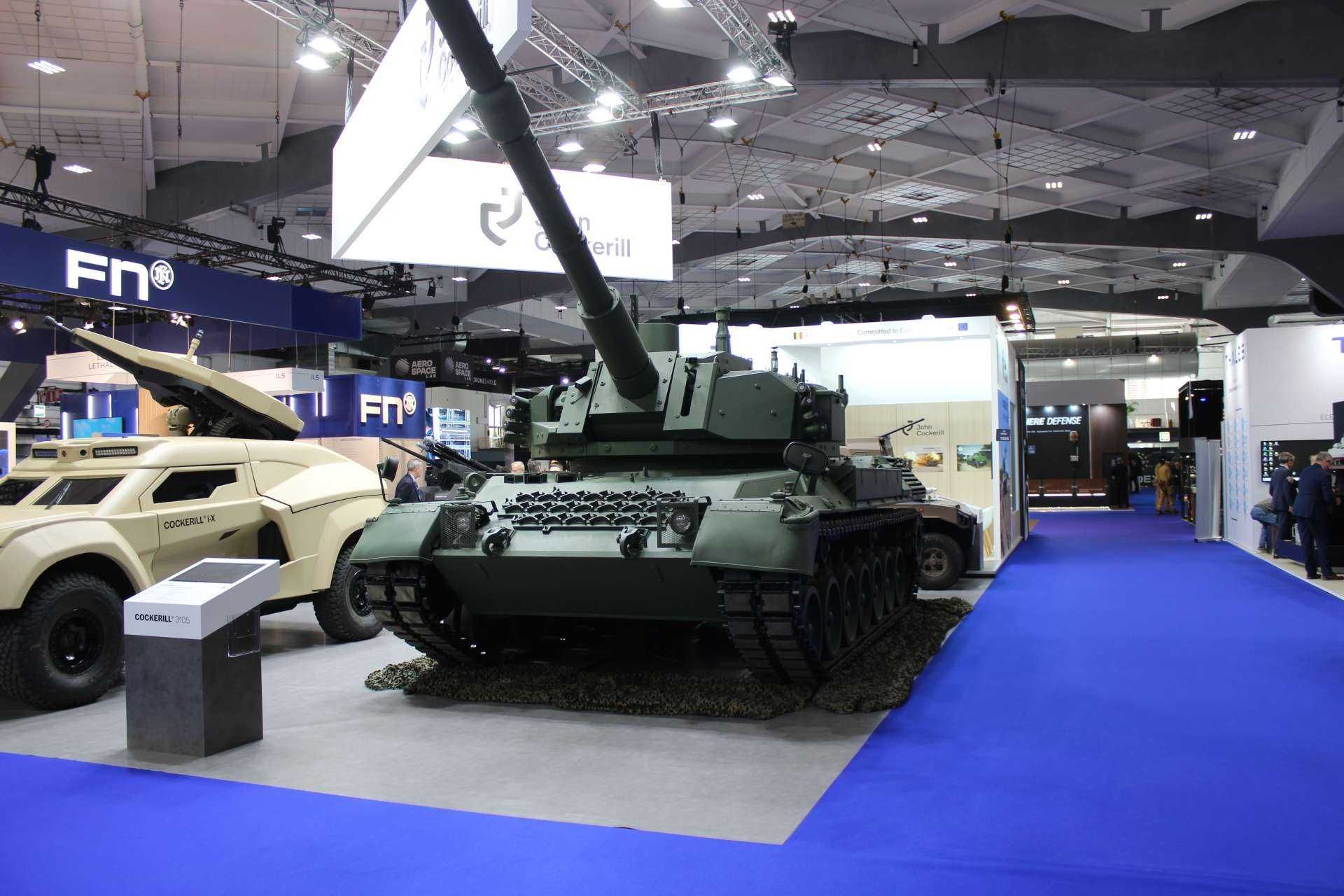 The upgraded Leopard 1 main battle tank displayed by John Cockerill Defense at BEDEX 2026 in Brussels features the Cockerill 3105 turret equipped with a 105 mm gun, automatic loading system, and modern digital fire control, transforming the legacy platform into a lighter and more mobile three-crew direct fire combat vehicle.