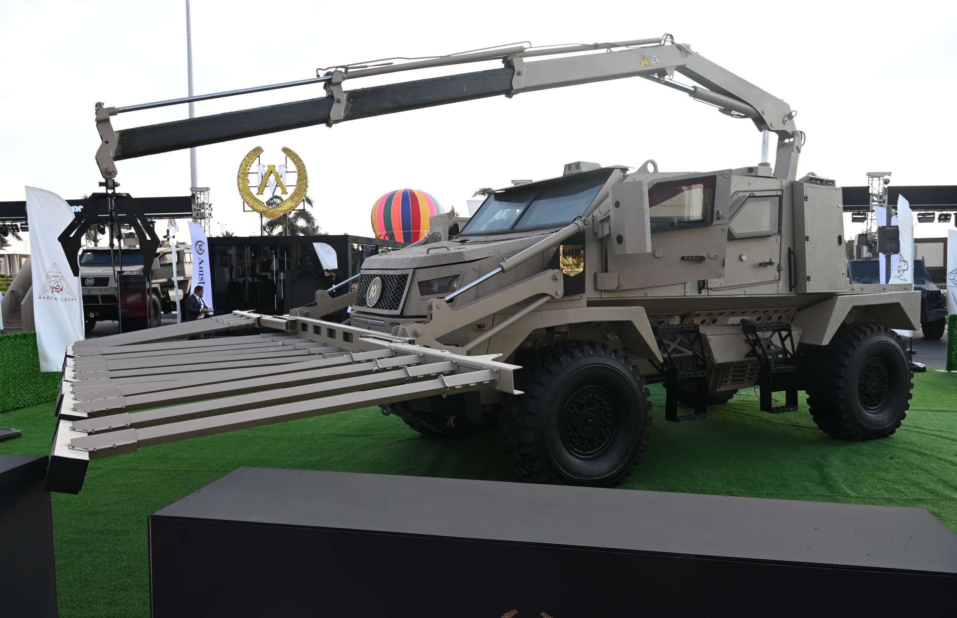 Armored ST-108 GPR mine detection vehicle with forward ground-penetrating radar array for rapid detection of buried mines and IEDs while leading route clearance and convoy protection operations (Picture source: Army Recognition Group).
