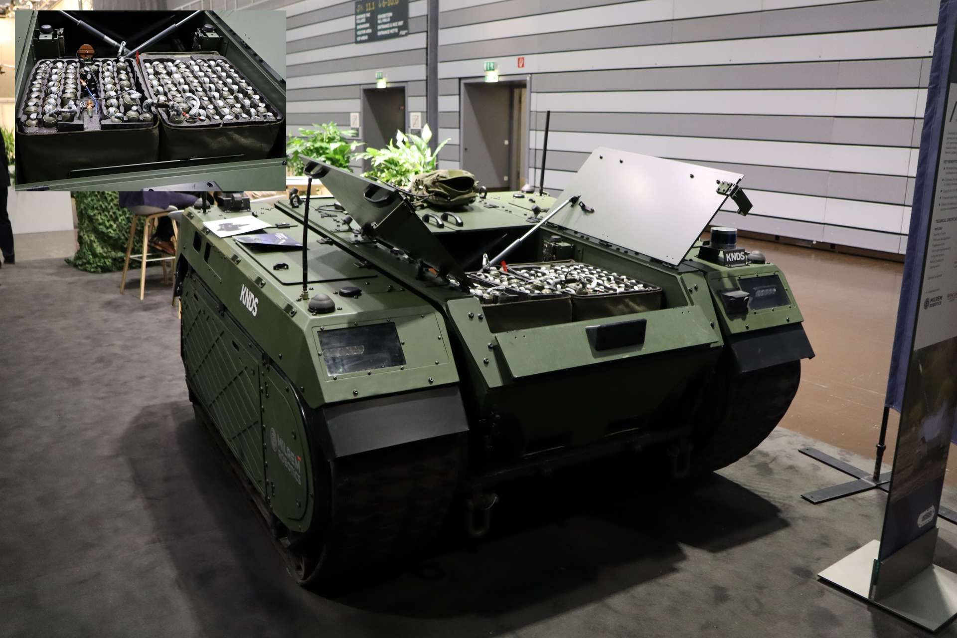 Milrem Robotics unveiled a new THeMIS unmanned ground vehicle equipped with the H-POMBS minefield breaching system at Enforce Tac 2026 in Germany, expanding remote combat engineering capabilities for clearing anti-personnel mines and battlefield obstacles (Picture Source: Army Recognition)