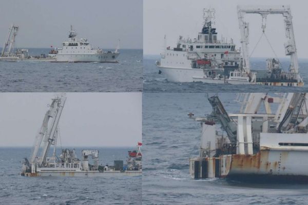 Chinese survey ship Xiang Yang Hong 22 operates inside Japan’s EEZ near the Senkaku Islands while deploying oceanographic equipment linked to seabed mapping and undersea surveillance. The incident highlights China’s use of “research” vessels to support future submarine operations and why Japan closely monitors such missions (Picture source: Japan MoD).
