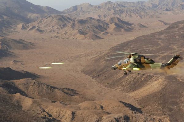 Sortie effectiveness increases from about 1 to 3 effective kills per 12 to 24 rocket load for unguided weapons to 12 to 24 potential kills with guided rockets, which corresponds to a 400 to 800% interception increase against drones. (Picture source: Thales)