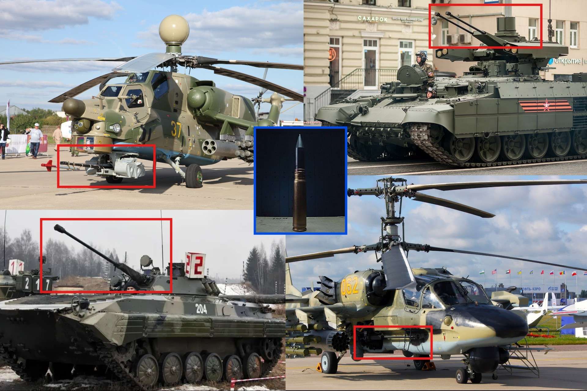 Rostec has unveiled a new 30 mm programmable airburst round that allows helicopters and armored vehicles to more effectively engage small drones and loitering munitions at close range (Picture Source: Vitaly Kuzmin / Rostec / Tass / Russian MoD)