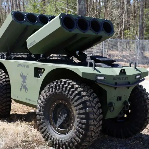 Textron Systems unveiled the RIPSAW M1 uncrewed ground vehicle to give the United States Marine Corps a fast, modular robotic system for reconnaissance, counter-drone defense, and precision strike in littoral operations (Picture Source: Textron)