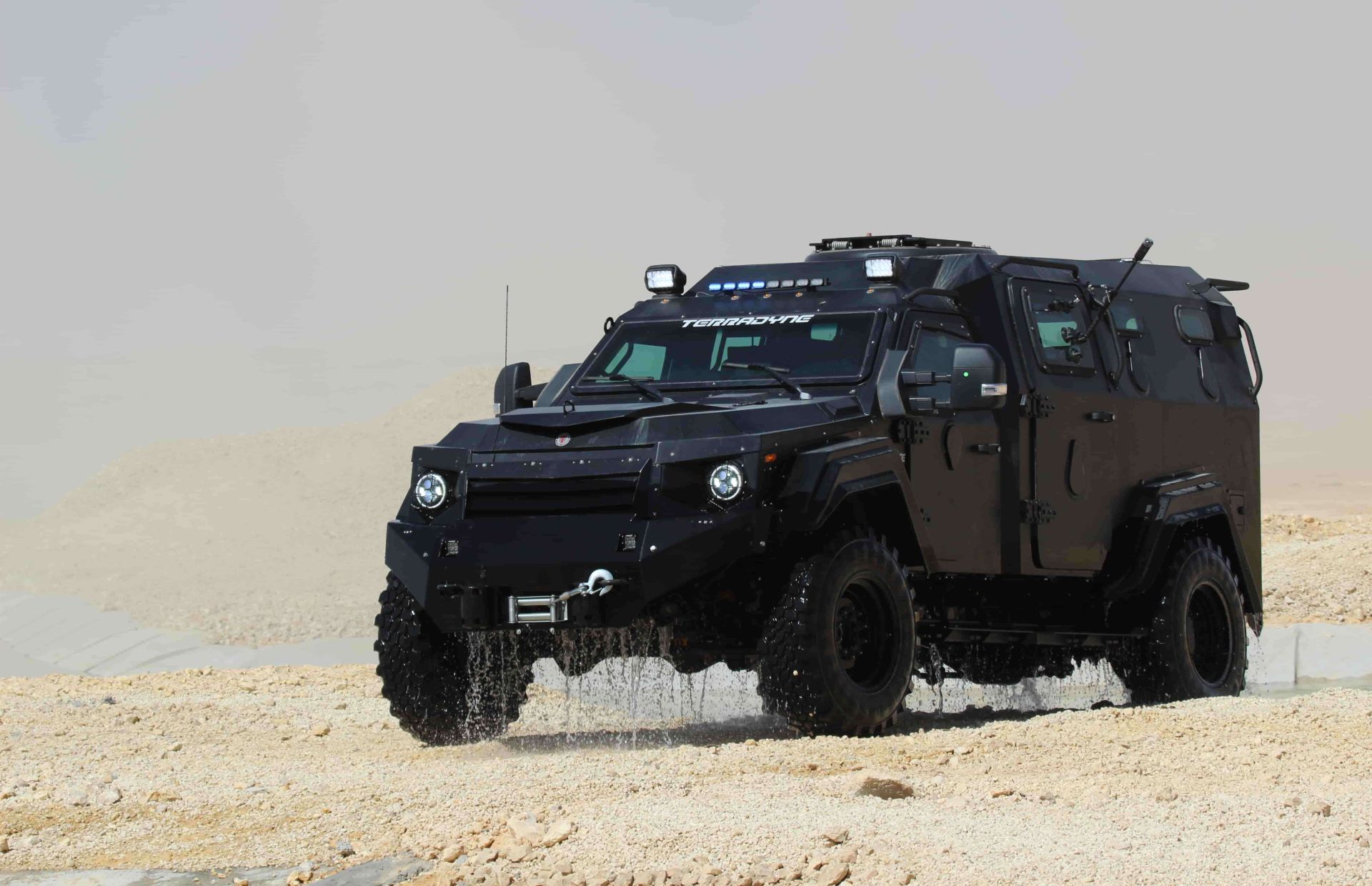 Terradyne Gurkha MPV armored 4x4, built on a Ford F-550 chassis, delivers high-level ballistic and blast protection with rapid-response mobility, six-door troop access, and mission-ready options for SWAT, internal security, EOD, command, and medevac operations in high-threat urban environments (Picture source: Army Recognition Group).