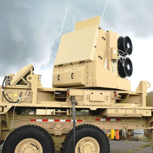 AN MPQ 64A4 Sentinel A4 is a mobile 360-degree X-band radar that detects and tracks drones, cruise missiles, aircraft, and RAM threats, providing engagement quality data for integrated air defense (Picture source: Lockheed Martin).