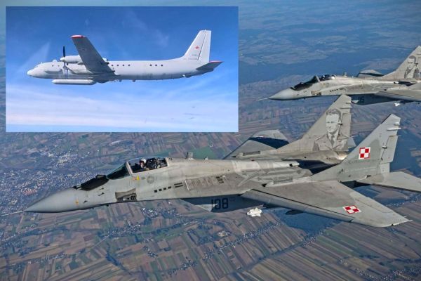 Polish Air Force MiG-29 fighters intercepted and escorted a Russian Il-20 reconnaissance aircraft flying over international waters in the Baltic Sea on March 13, 2026 (Picture Source: Polish MoD)
