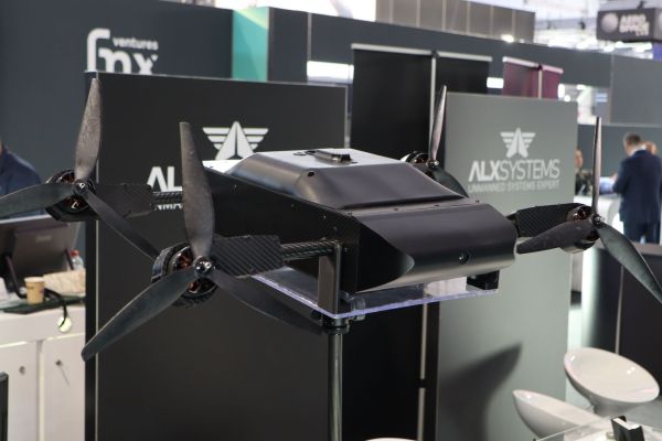 Belgian firm ALX Systems unveils a domestically developed loitering munition at BEDEX 2026 in Brussels. (Picture source: Army Recognition)