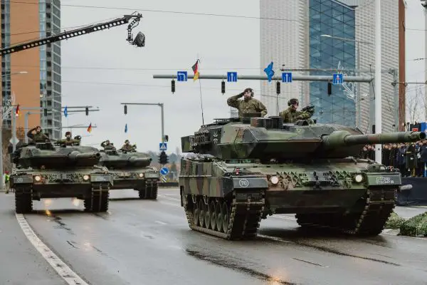 The Bundeswehr fields 313 Leopard 2 tanks, including 209 Leopard 2A5/A6 and 104 Leopard 2A7V, while an additional 105 Leopard 2A8 have been ordered to equip the German brigade set to be permanently stationed in Lithuania from 2027