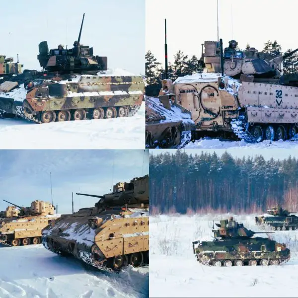 U.S. Army armored crews conducted high-intensity winter live-fire training with M2 Bradley Fighting Vehicles in Lithuania, reinforcing cold-weather combat readiness and NATO deterrence near the alliance’s eastern border (Picture Source: DVIDS)