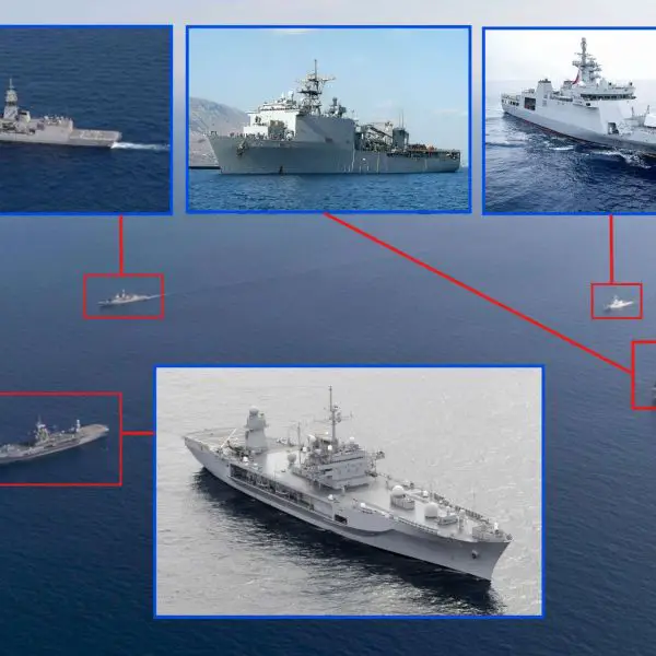 USS Blue Ridge led a multinational U.S., Philippine, and Australian naval formation in the Sulu Sea, highlighting America’s central role in coordinating allied maritime operations in the Indo-Pacific (Picture Sources: U.S. Navy / Philippine Navy)