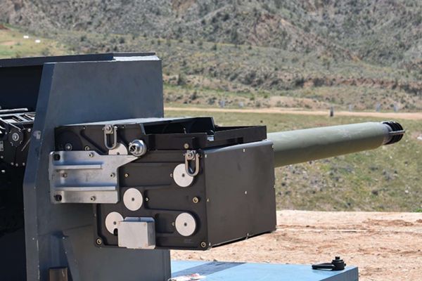 Northrop Grumman’s 50mm XM913 Bushmaster Chain Gun pairs dual-feed firepower with programmable air-burst and armor-piercing rounds, enabling accurate fire on the move and rapid defeat of armored and protected targets for the U.S. Army’s XM30 (Picture source: Northrop Grumman).